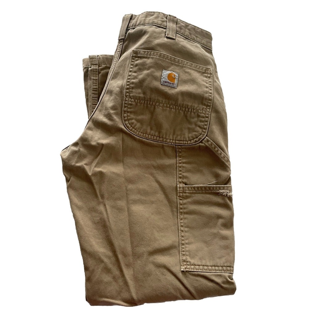 Carhartt Relaxed Carpenter Pants Mens B324‎ 32x30 Brown Cotton Twill Dungaree